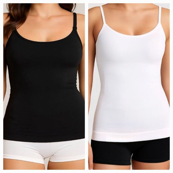 Empetua By Shapermint 2-Pack Scoop Neck Cami Black White S